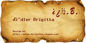 Ádler Brigitta névjegykártya