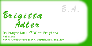 brigitta adler business card